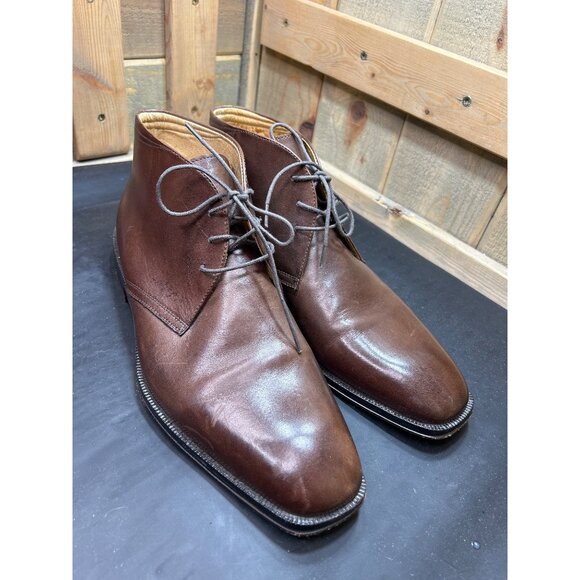 Johnston & Murphy Mens Brown Leather Chukka Boots 10.5 Dress Shoes main image 4